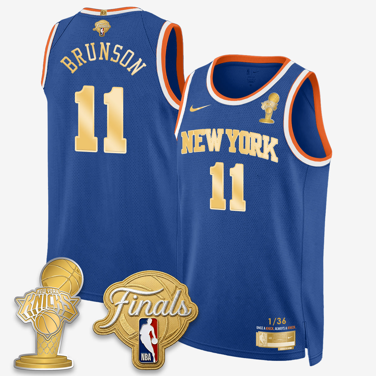 Jalen Brunson NYK 2026 NBA Finals Champions Gold Standard Basketball Jersey - Limited Edition - Stitched