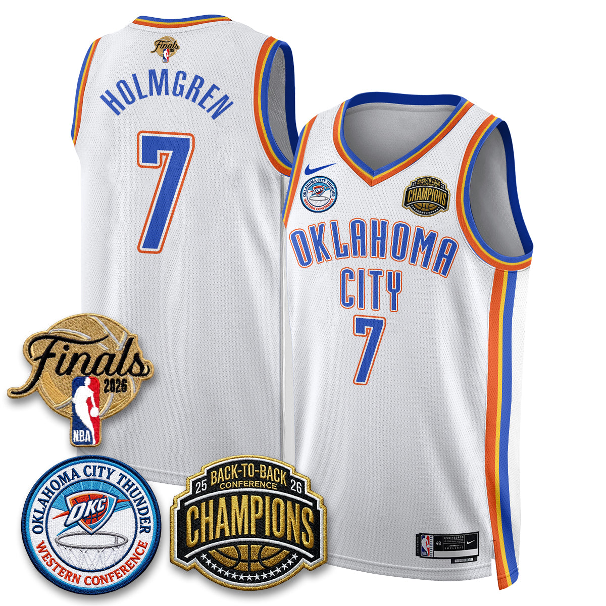 OKC 2026 NBA Western Conference Champions Vapor Jersey - Stitched-NQD
