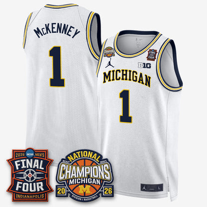 MICH Basketball National Champions Big Text Limited Vapor Jersey - Stitched-NQD