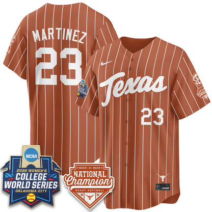 Texas Longhorns Softball 2026 World Series (WCWS) Vapor Premier Limited Jersey - B2B Champs - All Stitched