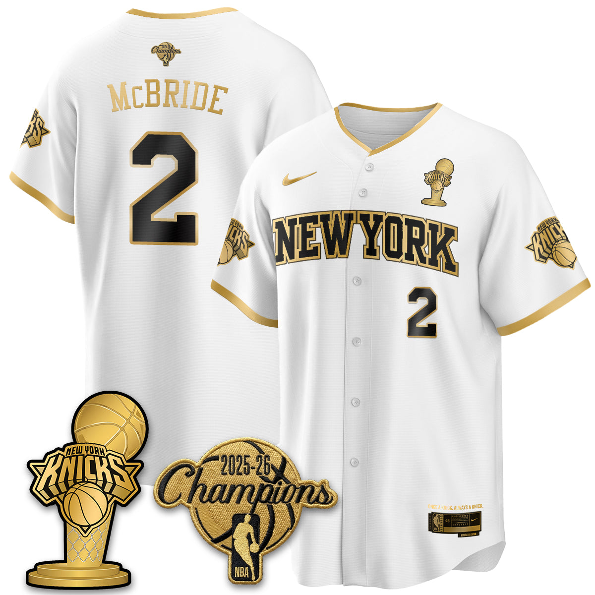 NYK 2026 NBA Champions Vapor Jersey - Stitched-NQD