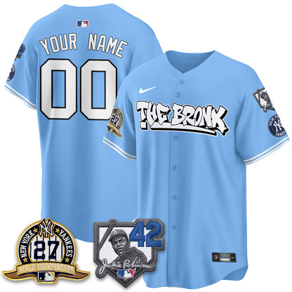 NYY The Bronx 2026 Jackie Robinson Day Vapor Limited Custom Jersey - All Stitched