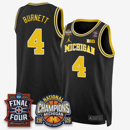 MICH Basketball National Champions Big Text Limited Vapor Jersey - Stitched-NQD