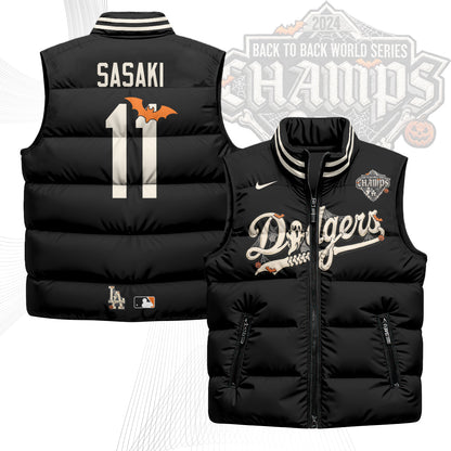 Los Angeles Dodgers Halloween 2026 Unisex Puffer Vest - Printed-NQD