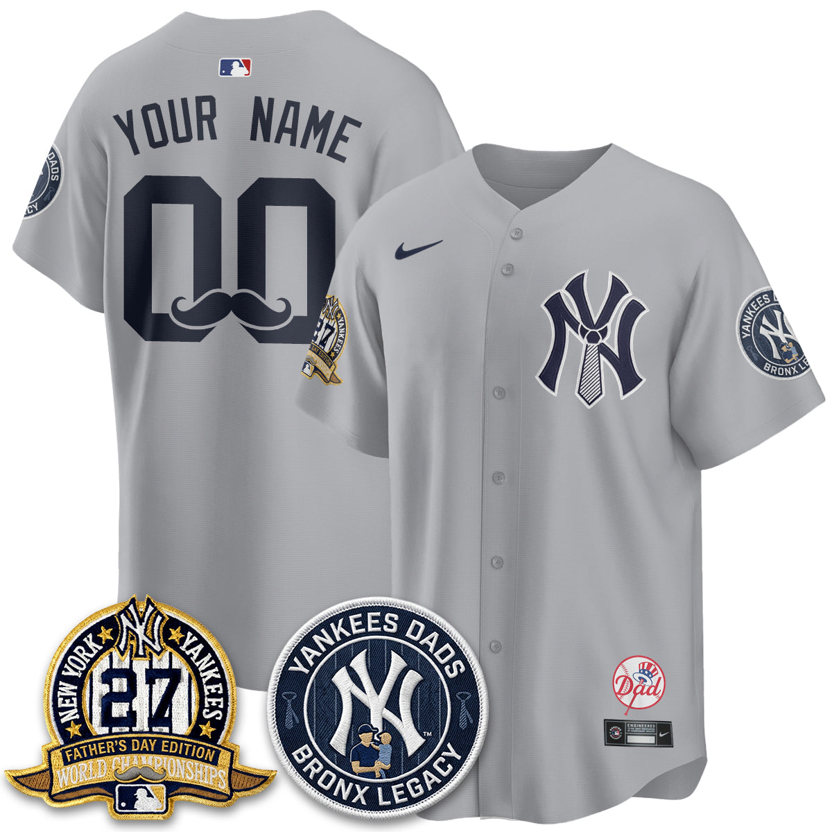 NYY Happy Father's Day 2026 Custom Jersey - Stitched
