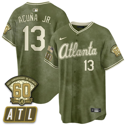 ATL New Era Olive 2026 Armed Forces Day Vapor Limited Jersey - Stitched-NQD