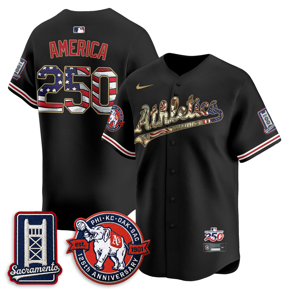 OAK  2026 Independence Day USA Vapor Jersey - Stitched-NQD