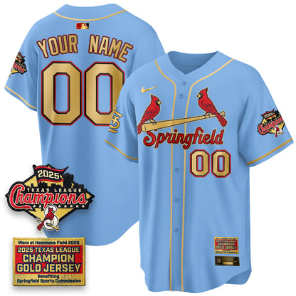 STL Springfield's Championship Gold Limited Custom Jerseys - All Stitched