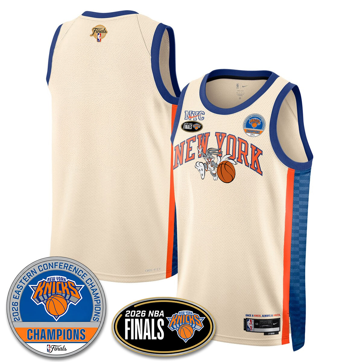 NYK 2026 NBA Eastern Conference Champions x Bunny Vapor Jersey - Stitched-NQD