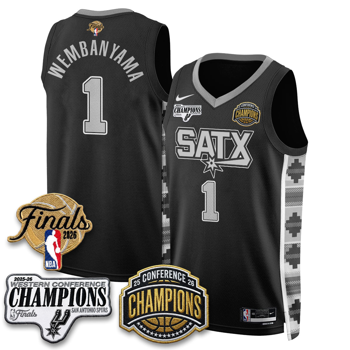 SAS 2026 NBA Western Conference Champions Vapor Jersey - Stitched-NQD