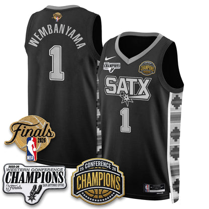 SAS 2026 NBA Western Conference Champions Vapor Jersey - Stitched-NQD