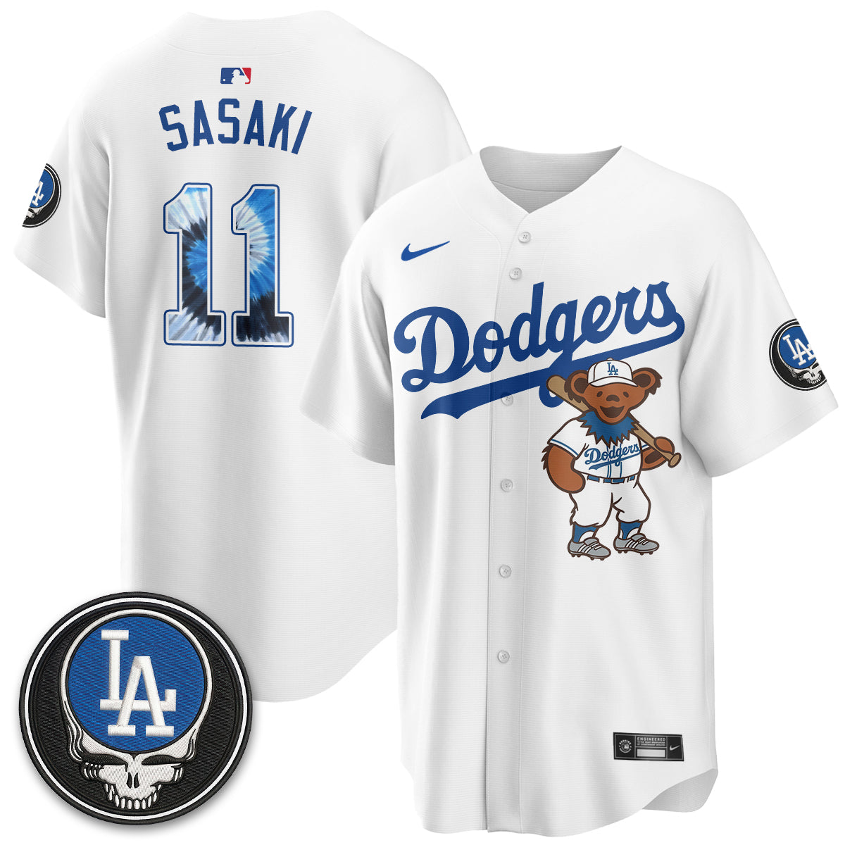 Los Angeles Dodgers x Grateful Dead Edition Vapor Jersey - Stitched