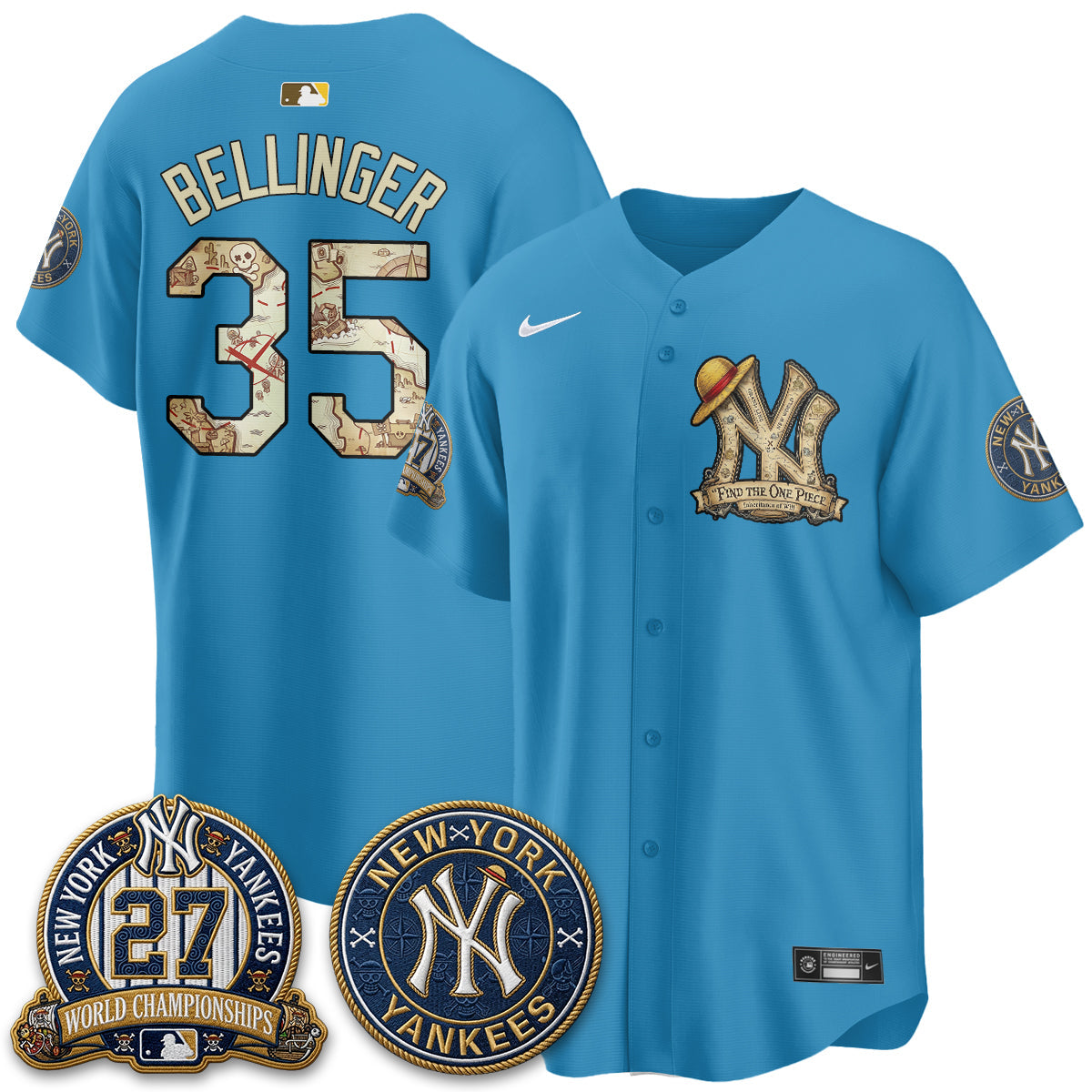 NYY x OP Japanese Cartoon Limited Jersey -  Stitched-NQD