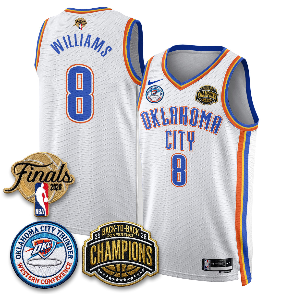 OKC 2026 NBA Western Conference Champions Vapor Jersey - Stitched-NQD