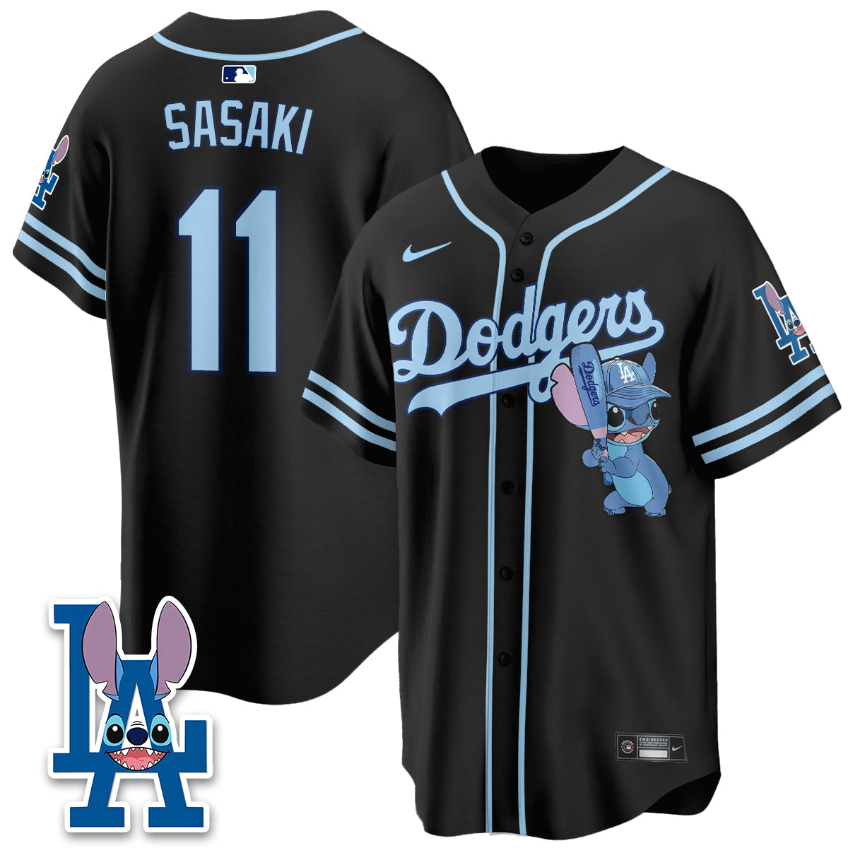 Los Angeles Dodgers x Blue Alien Edition Vapor Jersey - Stitched