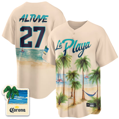 Houston Astros Beach Connect "La Playa" Edition Vapor Jersey- Patch Stitched