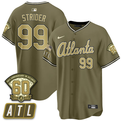 ATL New Era Olive 2026 Armed Forces Day Vapor Limited Jersey - Stitched-NQD