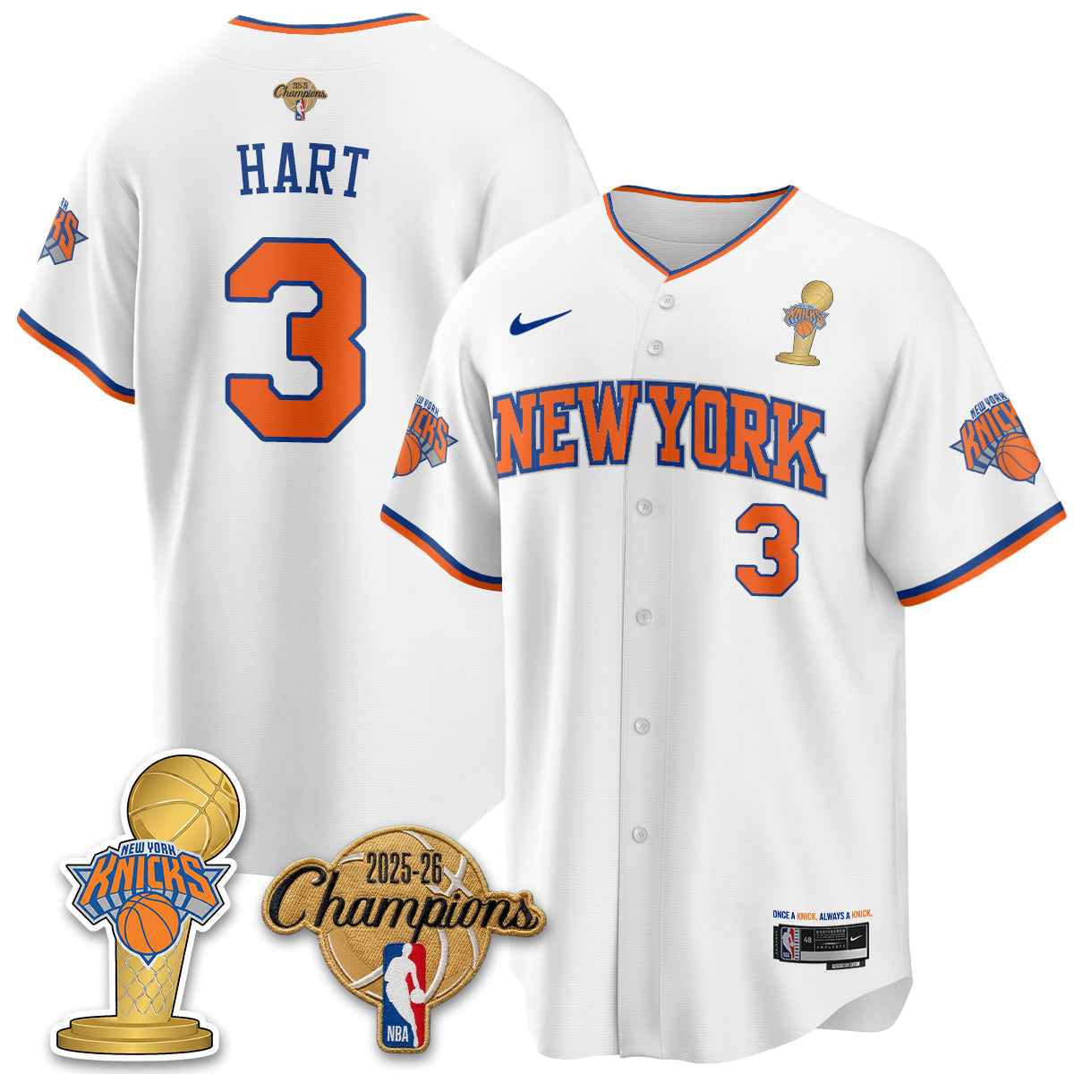 NYK 2026 NBA Champions Vapor Jersey - Stitched-NQD