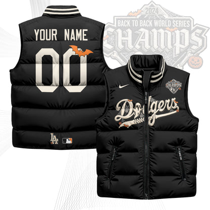 Los Angeles Dodgers Halloween 2026 Unisex Custom Puffer Vest - Printed-NQD
