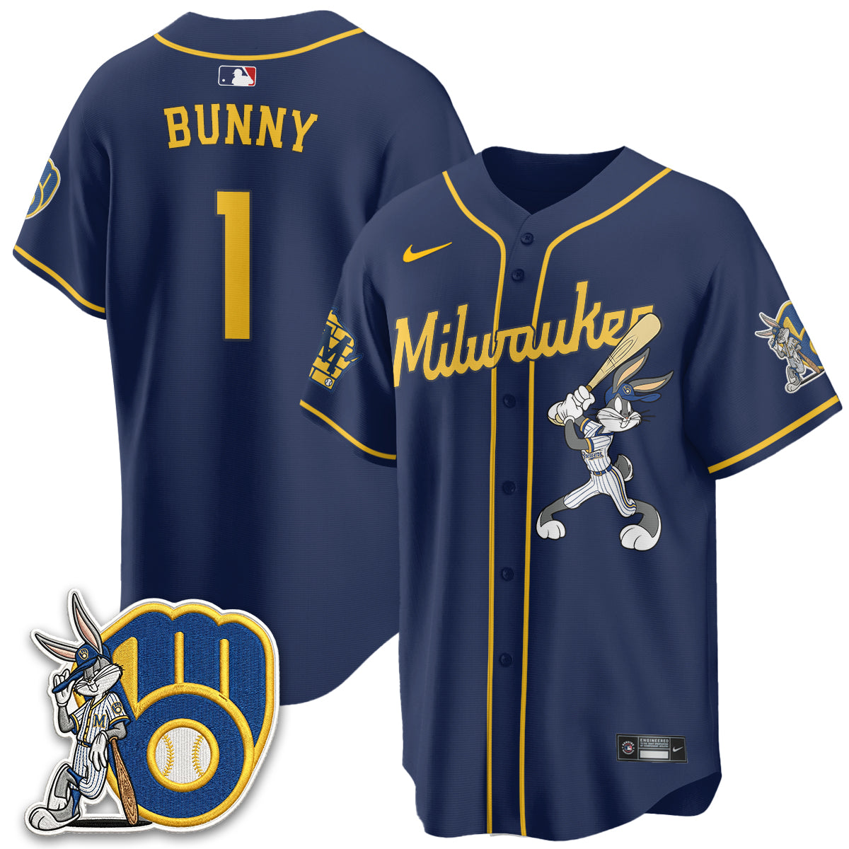 Milwaukee Brewers Bunny Edition Vapor Jersey - Stitched N1