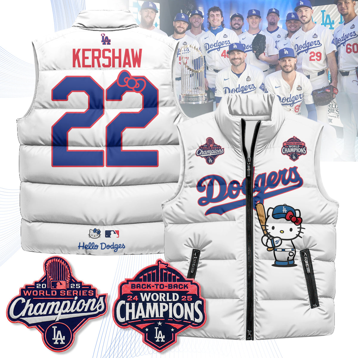 Los Angeles Dodgers Meow KT Edition Unisex Puffer Vest - Printed-NQD