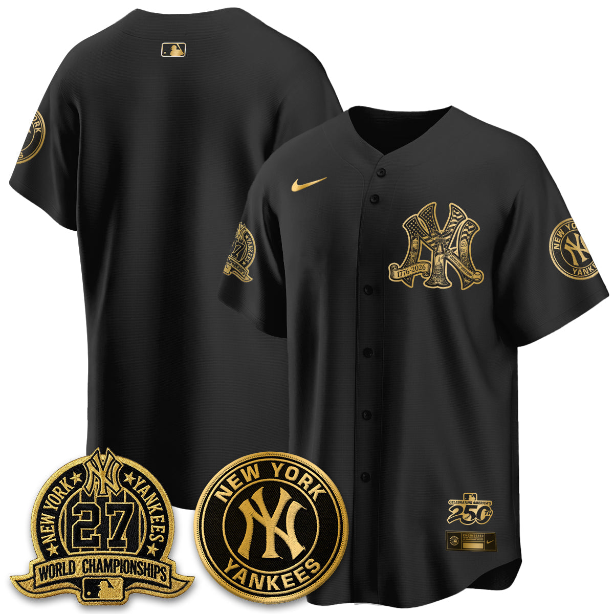 NYY Fourth of July USA Vapor Limited Jersey - Stitched-NQD