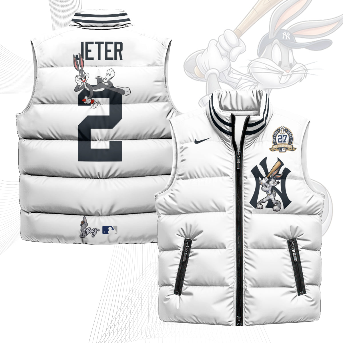 New York Yankees Edition Unisex Puffer Vest - Printed-NQD