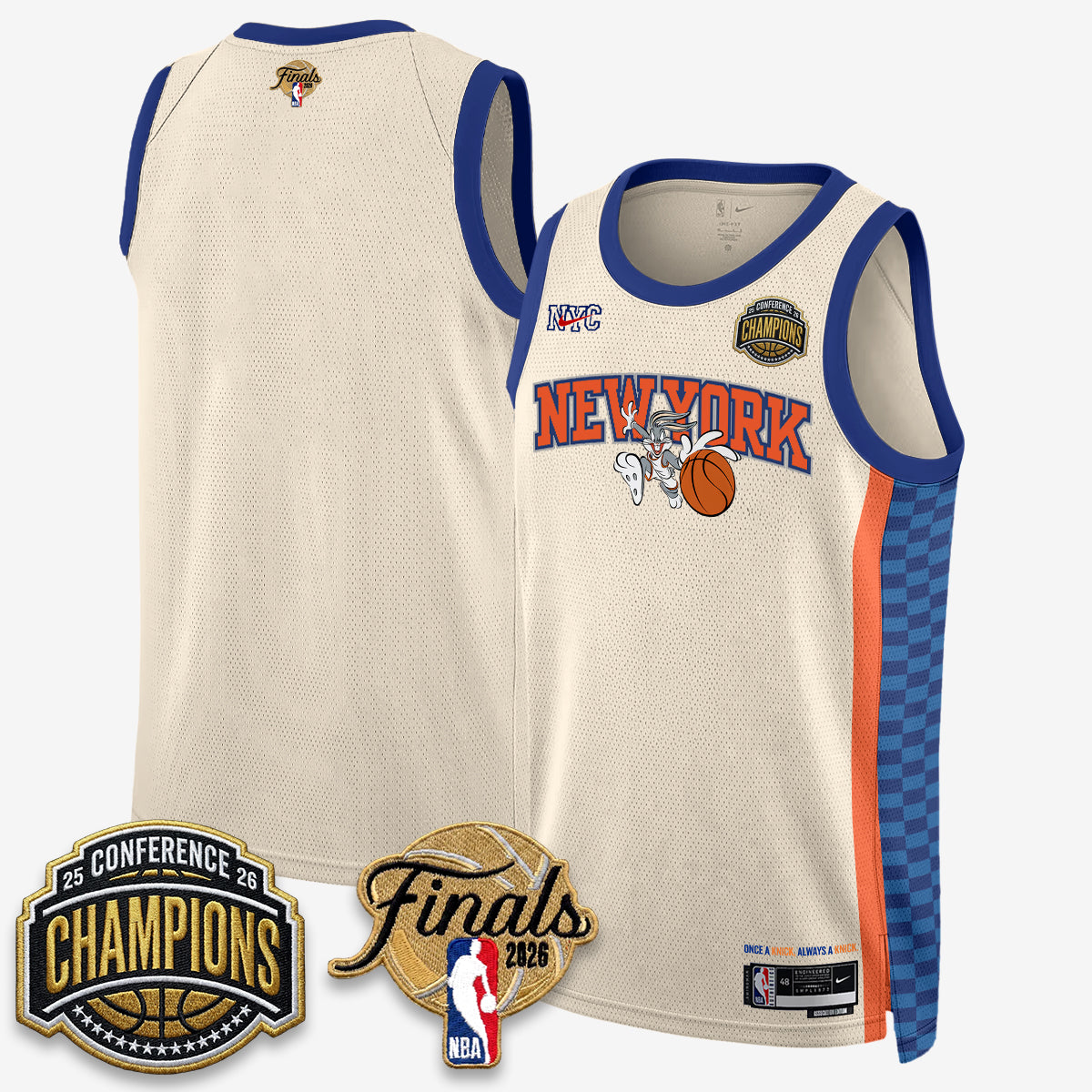 NYK 2026 NBA Eastern Conference Champions x Looney Tunes Vapor Jersey V2- Stitched-NQD