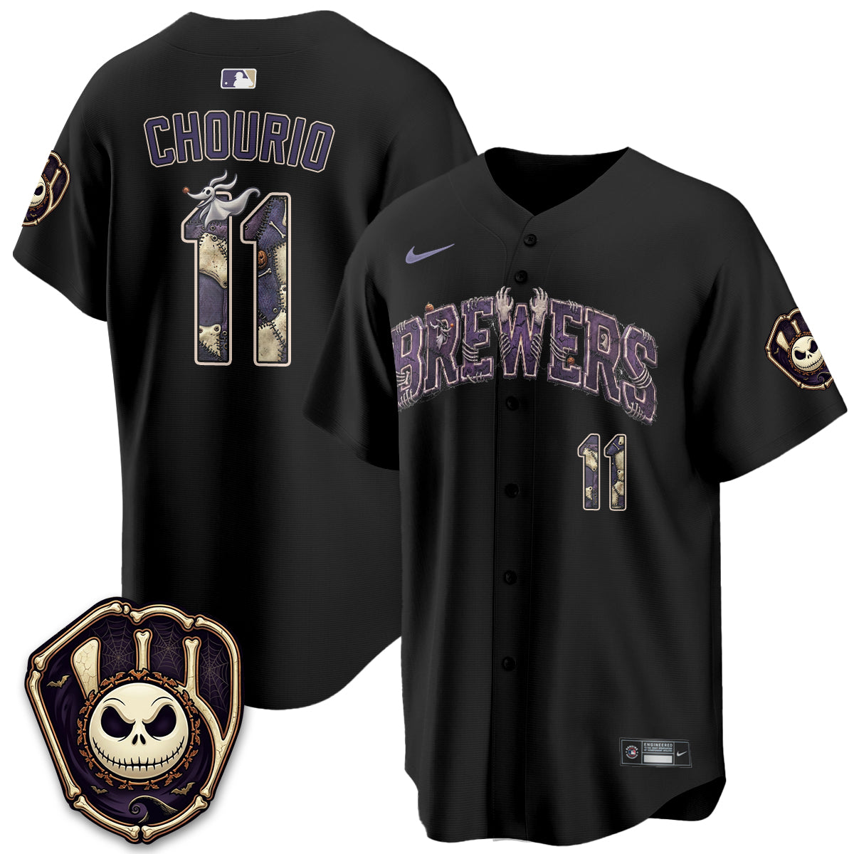 Milwaukee Brewers Nightmare Edition Vapor Jersey - Printed-NQD