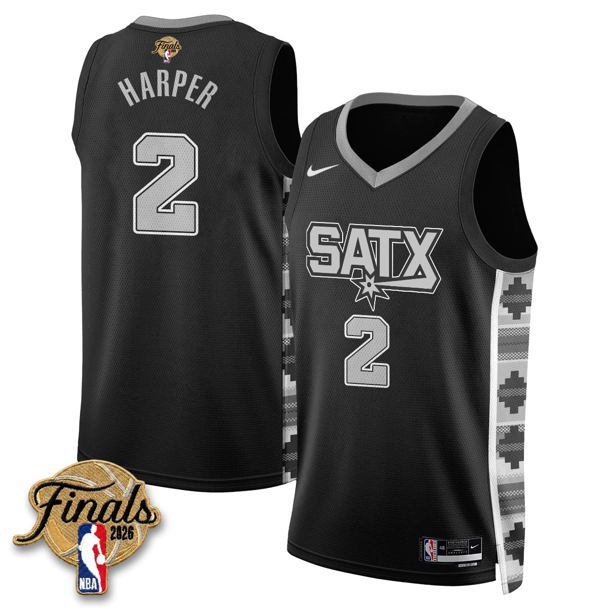 SAS 2026 NBA Western Conference Champions Vapor Jersey V2- Stitched-NQD