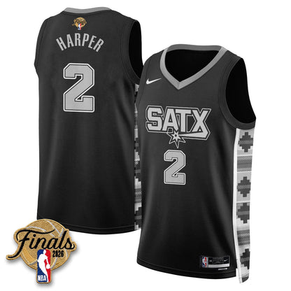 SAS 2026 NBA Western Conference Champions Vapor Jersey V2- Stitched-NQD