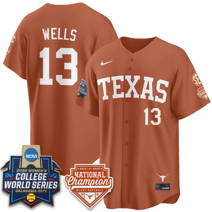Texas Longhorns Softball 2026 World Series (WCWS) Vapor Premier Limited Jersey - B2B Champs - All Stitched