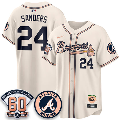 ATL 60th Anniversary Peach Edition Vapor Premier Limited Jersey - All Stitched-DMQ