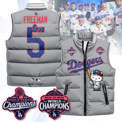 Los Angeles Dodgers Meow KT Edition Unisex Puffer Vest - Printed-NQD