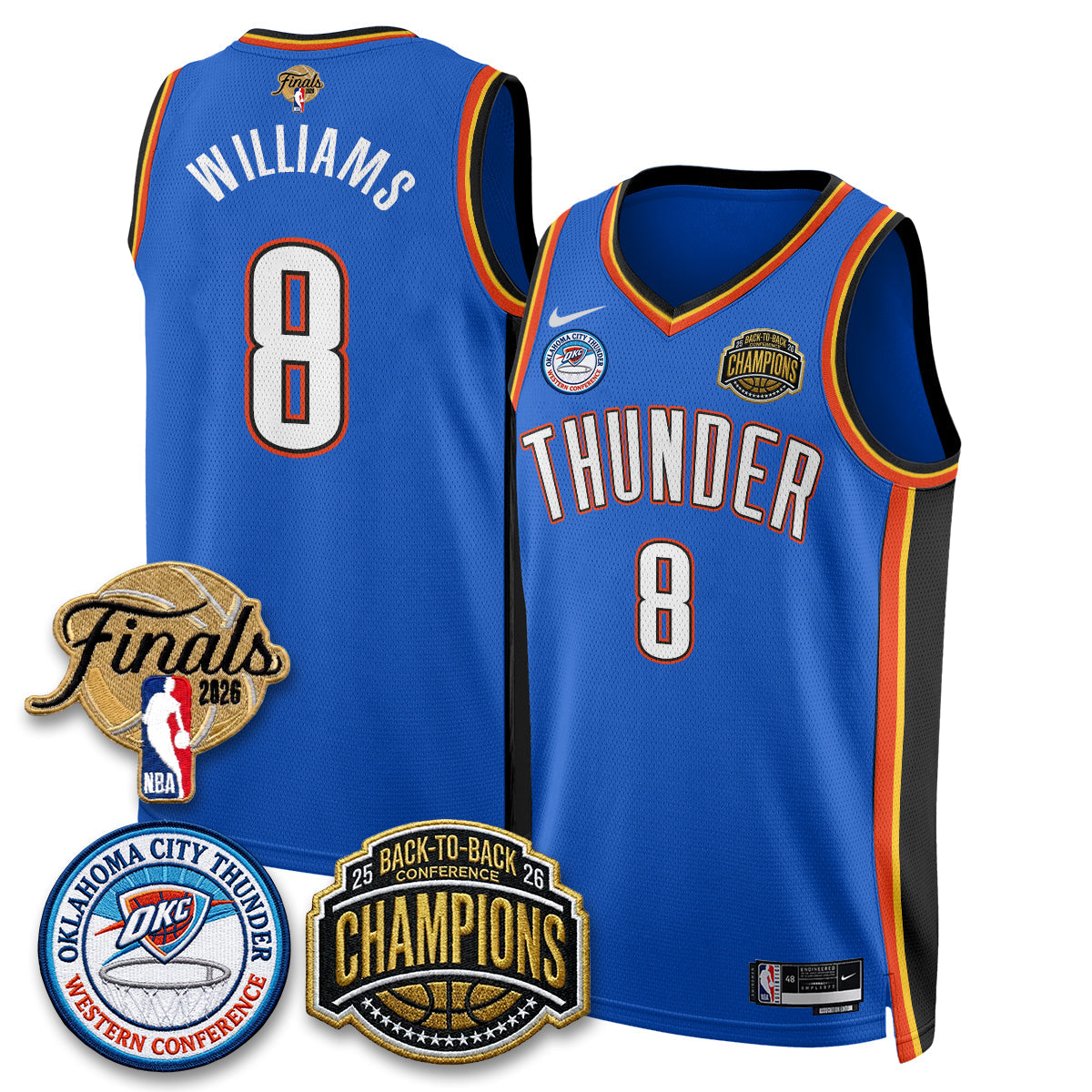 OKC 2026 NBA Western Conference Champions Vapor Jersey - Stitched-NQD