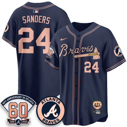 ATL 60th Anniversary Peach Edition Vapor Premier Limited Jersey - All Stitched-DMQ