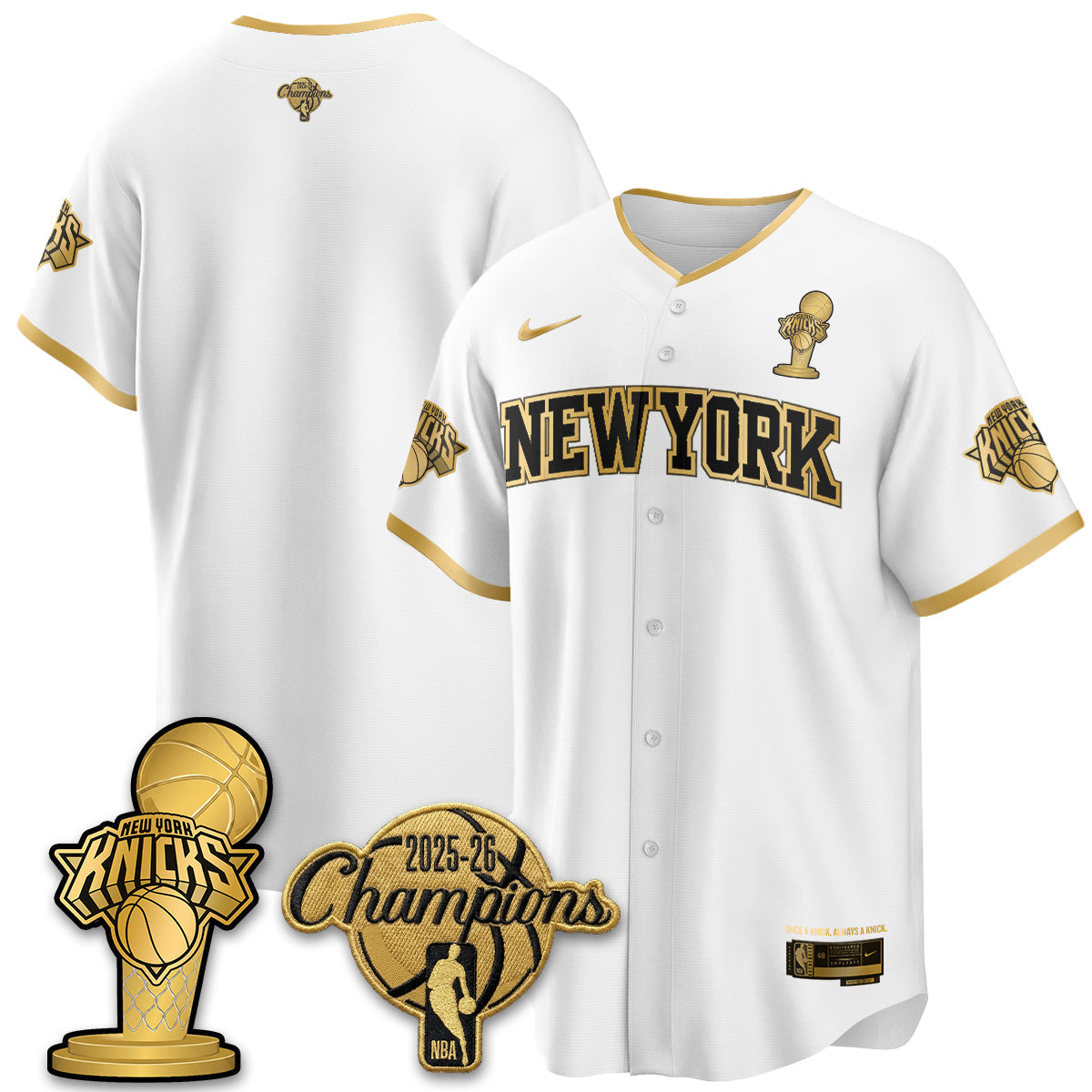 NYK 2026 NBA Champions Vapor Jersey - Stitched-NQD