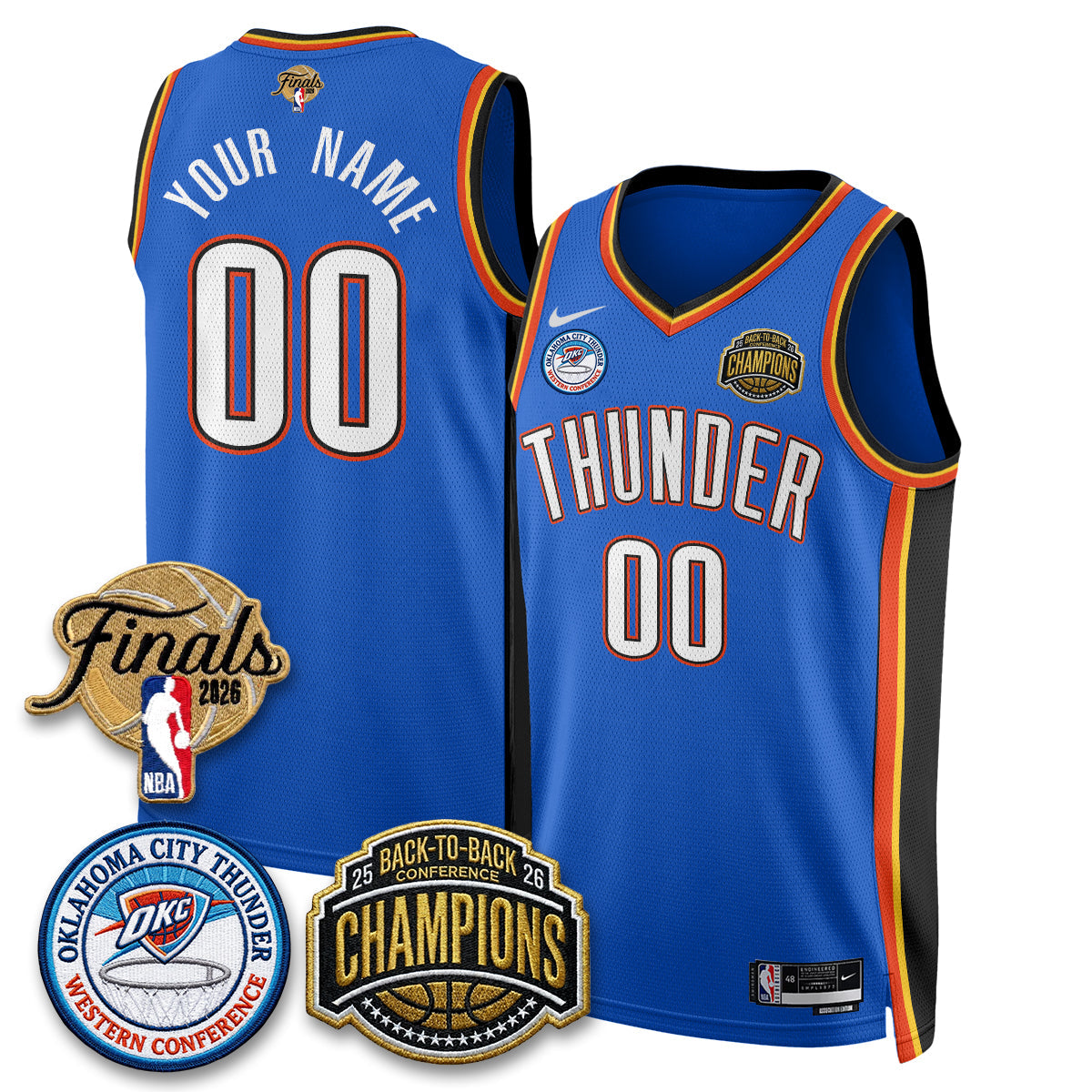 OKC 2026 NBA Western Conference Champions Vapor Custom Jersey - Stitched-NQD