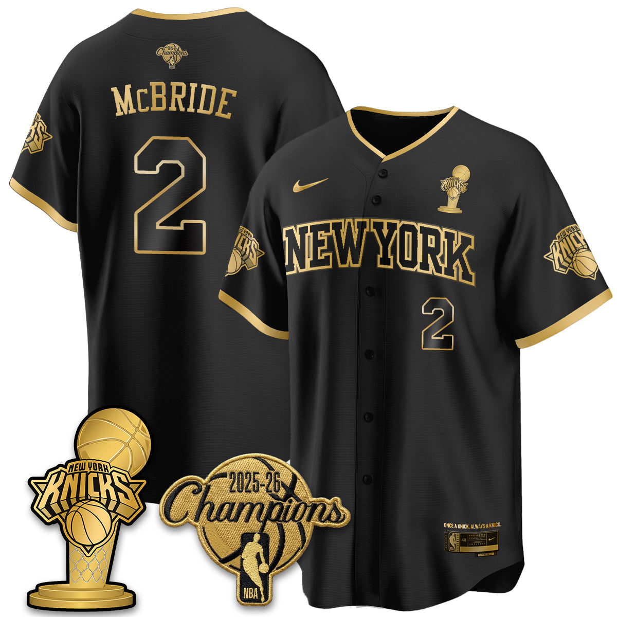 NYK 2026 NBA Champions Vapor Jersey - Stitched-NQD