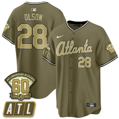 ATL New Era Olive 2026 Armed Forces Day Vapor Limited Jersey - Stitched-NQD