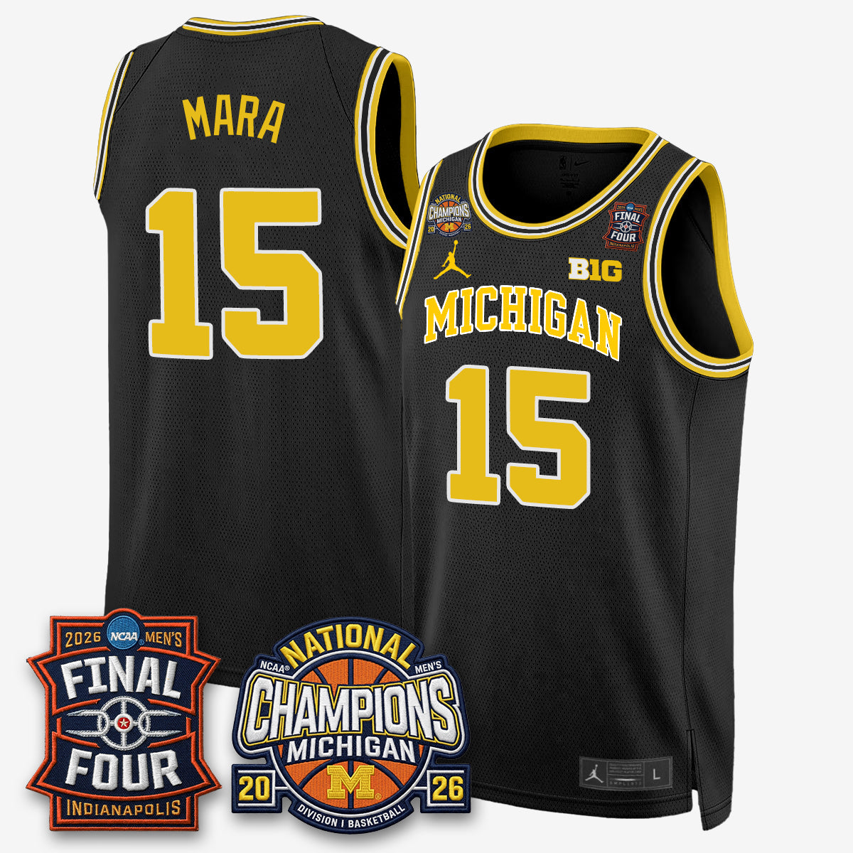 MICH Basketball National Champions Big Text Limited Vapor Jersey - Stitched-NQD