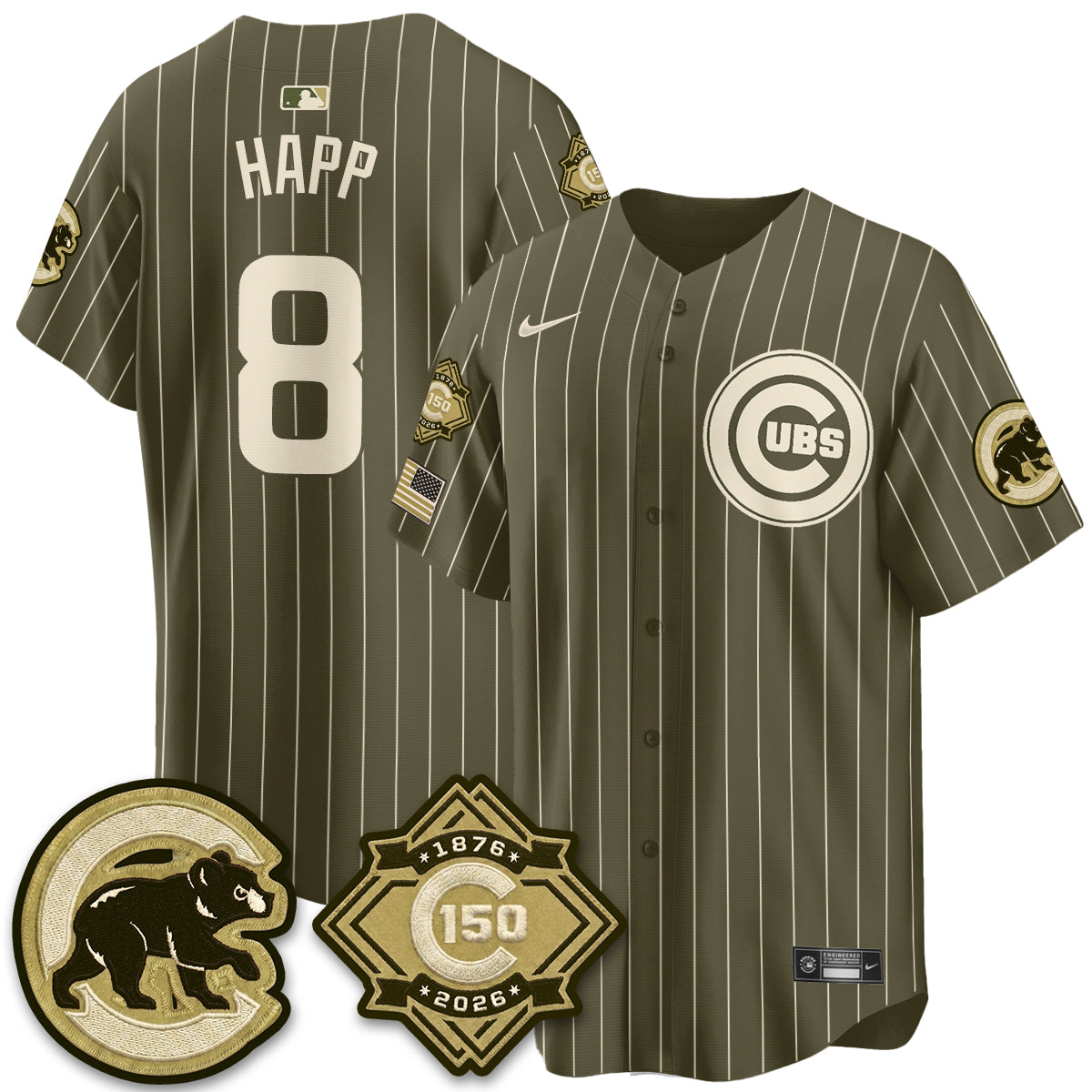 CHC New Era Olive 2026 Armed Forces Day Jersey -All Stitched