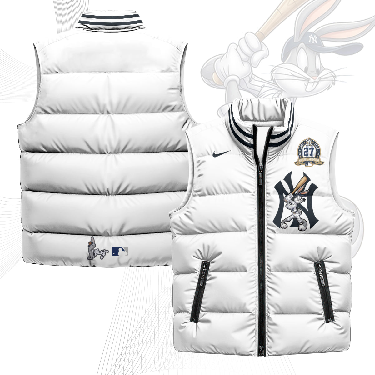 New York Yankees Edition Unisex Puffer Vest - Printed-NQD
