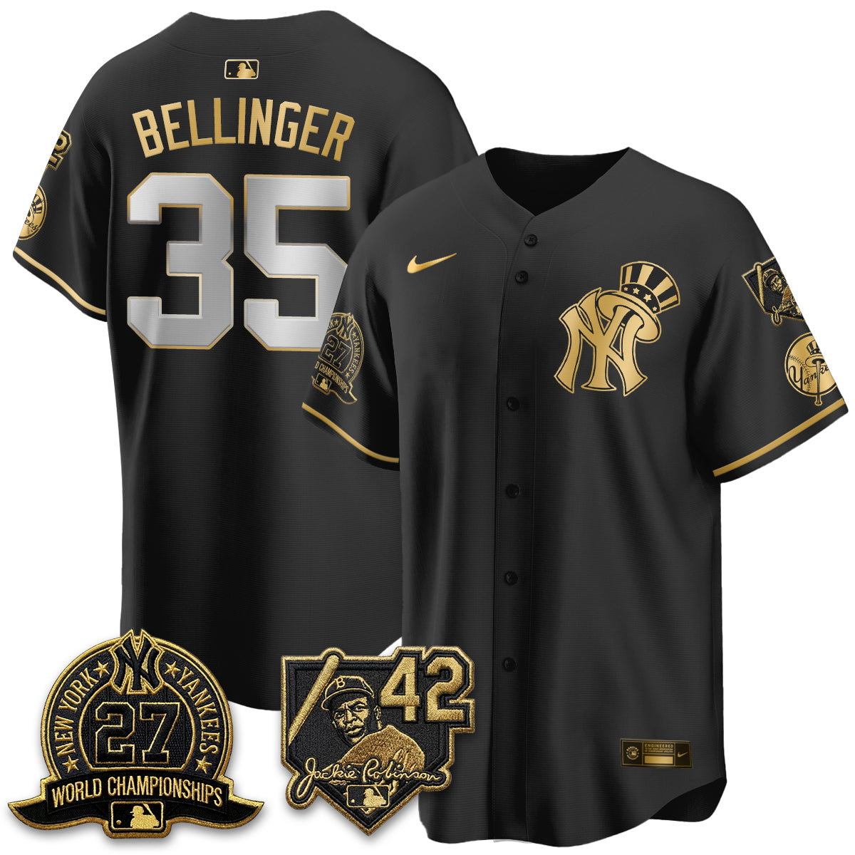 NYY 2026 Jackie Robinson Day Vapor Limited Gold Edition Jersey - All Stitched - V2-NQD