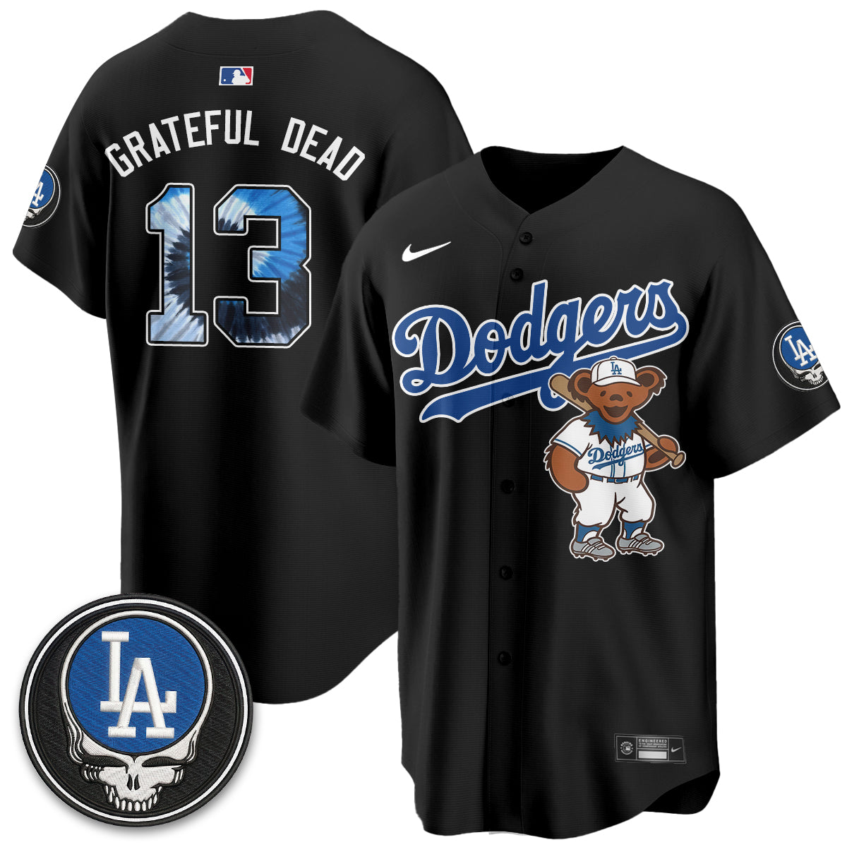 Los Angeles Dodgers x Grateful Dead Edition Vapor Jersey - Stitched