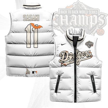 Los Angeles Dodgers Halloween 2026 Unisex Puffer Vest - Printed-NQD