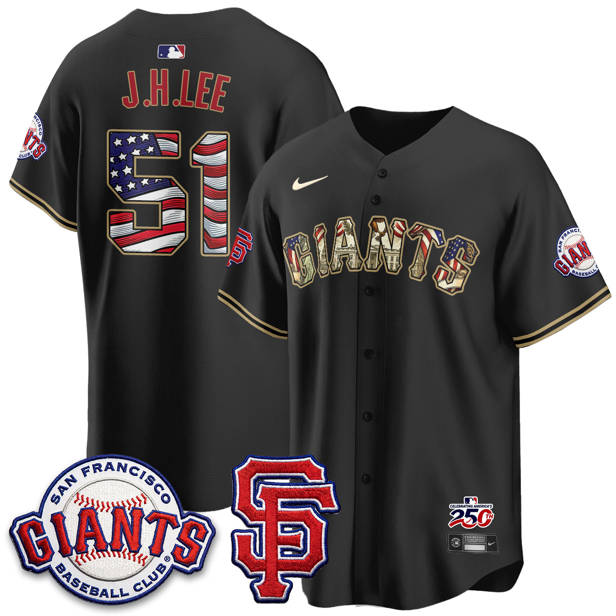 San Francisco Giants2026 Independence Day USA Jersey - All Stitched