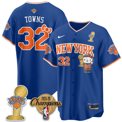 New York Knicks 2026 NBA Champions x Meow Kitty Vapor Jersey - Stitched