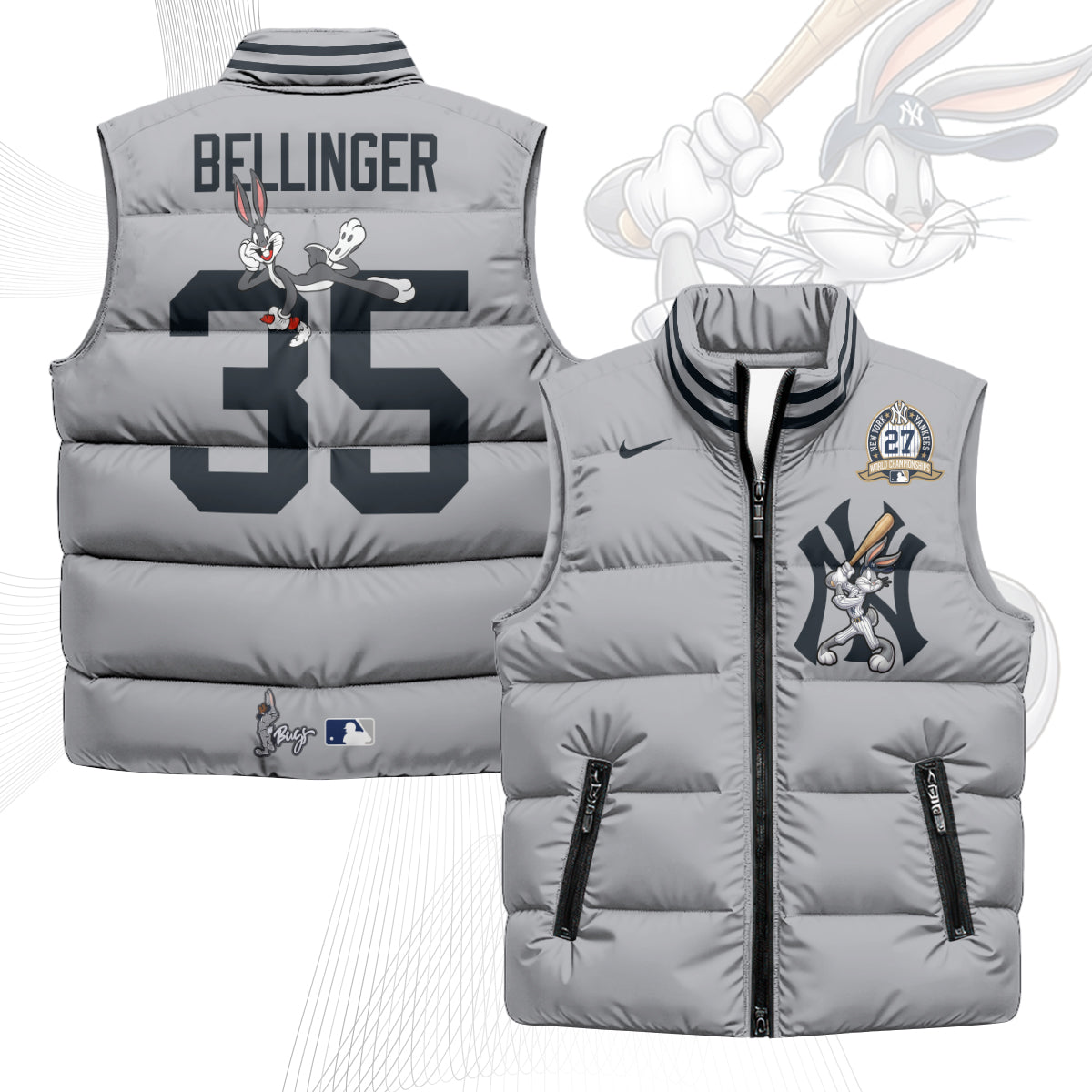 New York Yankees Edition Unisex Puffer Vest - Printed-NQD