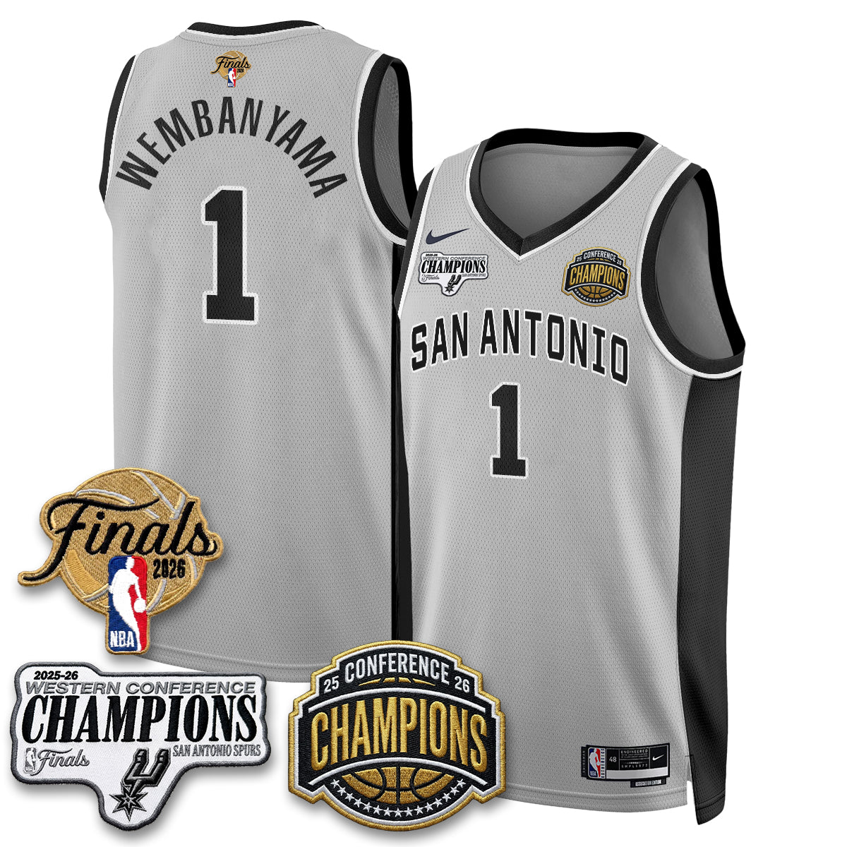 SAS 2026 NBA Western Conference Champions Vapor Jersey - Stitched-NQD
